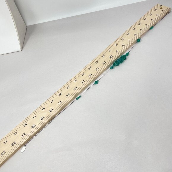 Signed New York Crystal Cluster Necklace Wicked Green Classic Dressy Formal - Picture 9 of 9